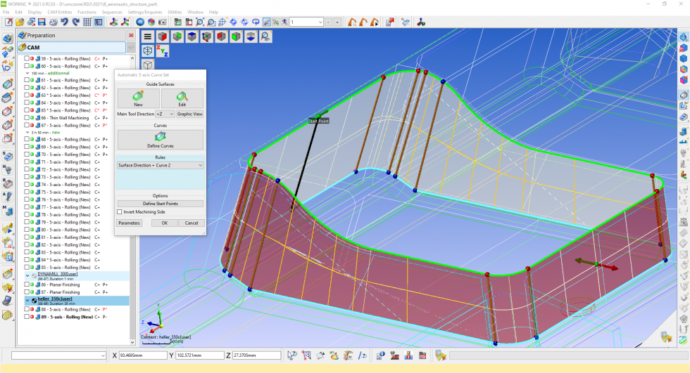 HEXAGON 5 axis CURVESET CREATION